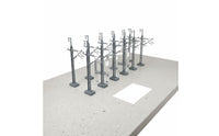 12 Pieces Catenary Mast Electrified Catenary Pole Realistic Railway Pole with Electrified-Wire-Wire Arm for Collectors, Dioramas