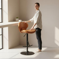 Winged Bar Stool Finish Backrest Bar Chair Footrest Furniture for Tea Shop, Cafe