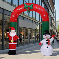 Christmas Arch with Santa and Snowman Giant Christmas Inflatable Arch Inflatable with Santa and Snowman Inflate
