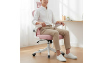 Rocking Function Swivel Task Chair with Headrest Thick Padded Seat Headrest Desk Chair Support Heavy Duty for Students, Teens, Bedroom