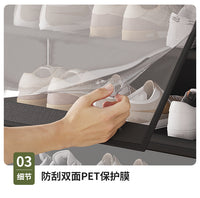 鞋盒收纳透明鞋柜鞋子收纳神器家用多层省空间置物架子宿舍防尘架 42x30x18.5cm 【透明防尘】白色 -七层6格长42cm