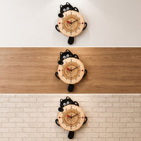 Cat-Shaped Wall Clock Whimsical Cat Clock Lovely for Living Room