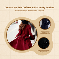 Winter Wool Sash, Adjustable Waist Belt, For Coats