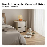 Single-Drawer Nightstand with Shelf Elegant Look Bedside Table for Home, partners