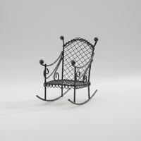 Dollhouse Rocking Chair Sturdy Construction Desktop Ornament Vintage Design