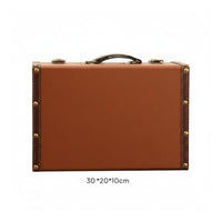 Vintage Suitcase Trunk Stitched Trim Storage Chest Decorative Straps