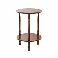 Small Round Corner Table Classic Design Round End Table Space Saving for Balcony, Bedroom