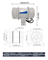Marine DC Blower Ventilation Fan 12V for Boat RV