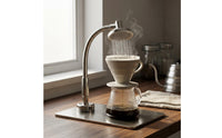 304 Stainless Steel Wall-Mounted Coffee Filter Curved Flexible Tube Showerhead Coffee Distributor Splash-Reducing Perforated Showerhead Filter Plate for Water Distribution