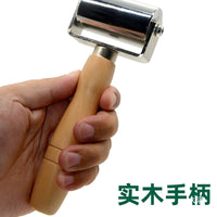 Steel Pressing Roller with Silicone Solid Roller for Leather Edge Rolling and Woodworking