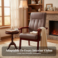 Padded High-Back Chair Sturdy Frame Heavy-Duty Padded Armchair Ergonomic Comfort