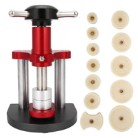 1 Piece Watch Case Press Tool Vertical Rotary Bench-top Press Central Shaft Multiple Die Inserts Suitable for Watch Repair DIY Projects