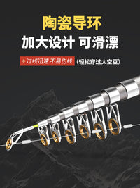 新款短节伸缩路亚竿全套装碳素超轻远投路滑竿迷你便携小海竿抛竿