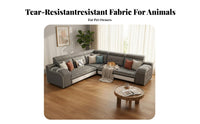 L-Shaped Chaise Sofa Removable and cleanable Cover Configurable Chaise Sectional pet-tolerant textile Living Room Furniture for Apartment Dwellers, Home