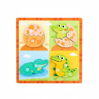 Educational Wooden Creature Matching Game Board Cognitive Training Early Learning Creature Matching Game Child-Centered Toddler Cognition Board Vocabulary Building for Preschoolers