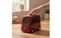 Narrow Bus Trash Can Compact Slim Trash Can with Wheels Plastic Garbage Bin Elegant for Toddlers, Bedroom