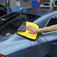 Thickened Car Drying Towel and Microfiber Cloths, Double Sided Towel with High Absorbency Coral Fleece, No Residue for Car Paint and Polishing