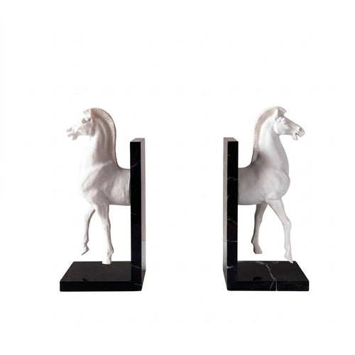 Horse Head Bookend Decorative Horse Head Bookends Heavy Duty Display Highlight for Study Room, Bookshelf, Desk