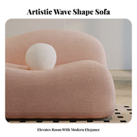 Wavy Settee Plump Cushioning Sofa Minimalist Look Couch for Apartment Dwellers, Interior Designers, Reception Area, Photo Studio, Small Space