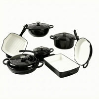 7 Pieces Cast Iron Cookware Set Even Heating Enameled Cast Iron Cookware Set Stovetop Cooking