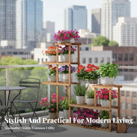 Railing Planter Holder Space-Saving Hanging Planter Rack Large Capacity Sturdy Construction for Apartment Dwellers, Patio, Fence