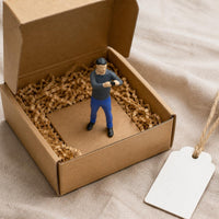 Mini Man Taking Photo Display Decoration Hand Painted Resin Figure