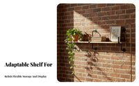 Space Saving Multi-Tier Pipe Shelf Rustic Look Industrial Pipe Shelf Heavy Duty Wall-Mounted Rack Rust-Proof for Design Enthusiasts, Shopkeepers, Study Room, Home Office, Bedroom, Entryway