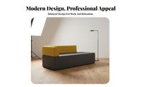 Hardwood Wood Frame Upholstered Waiting Bench configurable Combination Upholstered Bench with Backrest Modern design Commercial Furniture Performance Fabric Upholstery for Visitors, Salon Owners, Office Managers, Reception Area, Break Room