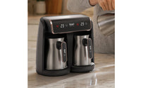 Compact Double-chamberPot Coffee Maker Countertop Coffee Machine with Two Pots Space-Saving Appliance Fast Brew for Couples