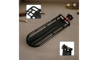 Metal Rear Rack with Clamp Streamlined Bike Cargo Rack Shock-Proof Long-Lasting for Cyclists, Commuters, Mountain Bikes, Commuting