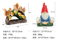Outdoor Solar Light Resin Gnome Statue Lawn Decoration