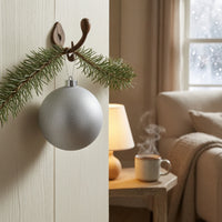 Christmas Ornament with Hanging Cap Glittery Christmas Ball Tree Ornaments Silver