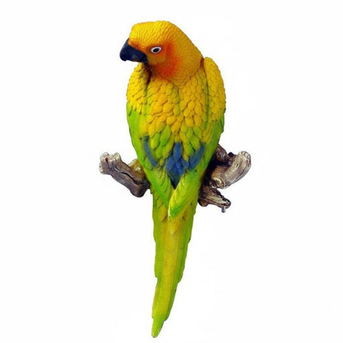 Resin Parrot Ornament Vibrant Colors Realistic Parrot Statue Weather Resistant