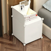 Space Saving Design Multitiered side Table Easy Assembly Stackable Storage Cube Small Footprint Nightstand Modern & Design for Children, Apartment Dwellers, Students, Bedroom, Dorm Room, Playroom, Office