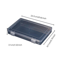 Rectangular Transparent Plastic Storage Box, Multi-Purpose Organizer, Hinged Lid, Compartment Container for Jewelry, Office Supplies, angling equipment