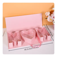 Mother's Day Floral Box Ribbon Closure MOM Letter Gift Box for Mom