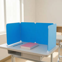 Curved Tri-Fold Screen Portable Three-Panel Desk Divider Sturdy Desktop Partition Screen Long-Lasting for Classroom
