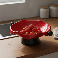 Pedestal Fruit Bowl Elegant Design High Foot Snack Plate Large Capacity