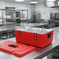 Insulated Food Container with Compartments Heavy-Duty Insulated Food Pan Carrier Non-Electric for Caterers, Delivery Drivers, Commercial Kitchens