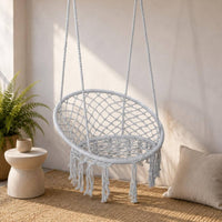 Macrame Chair Airy Lattice Home Furniture Oval Frame