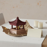 Sounding Pavilion Ornament Miniature Design Electronic Temple Bell Keychain