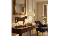Vintage Horse Sculpture Retro Style Wooden Horse Figurine Elegant Accent Piece Home Decoration for Living Room, Office