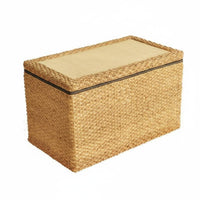 Woven Storage Stool Long-Lasting Frame Footstool Multi-Functional Design