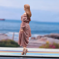 Walking Girl Figurine High Intricacy Resin Mini Figure