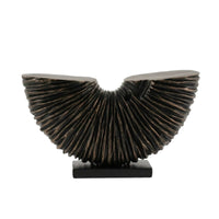 U-Shaped Sculpture Ribbed Tabletop Accent Bold for Shelf, Interior Designers