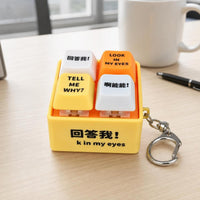 4-Key New Year Edition Luminous Electronic Voice Button Decompression Keyboard Sound Toy Keychain Pendant