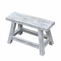 Small Four-Legged Pedestal Distressed Finish Plant Stand Retro Design for Patio