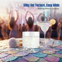 Glow Gel Crystal Beads Mermaid Makeup Set, Face Skin, Event Party