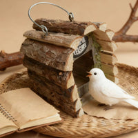 Outdoor Birdhouse Hanging Garden Ornament Handmade Wooden Birdhouse Garden Wild Bird Feeder House
