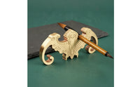 Nocturnal Paperweight Multifunctional Hand-Lettering Brush Rest Decorative Brass Paperweight for Artists, Study